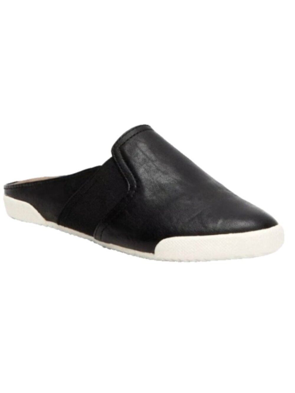 Frye "Melanie" Leather Minimalist Slip-On Black White Womens Mules Size 6.5M